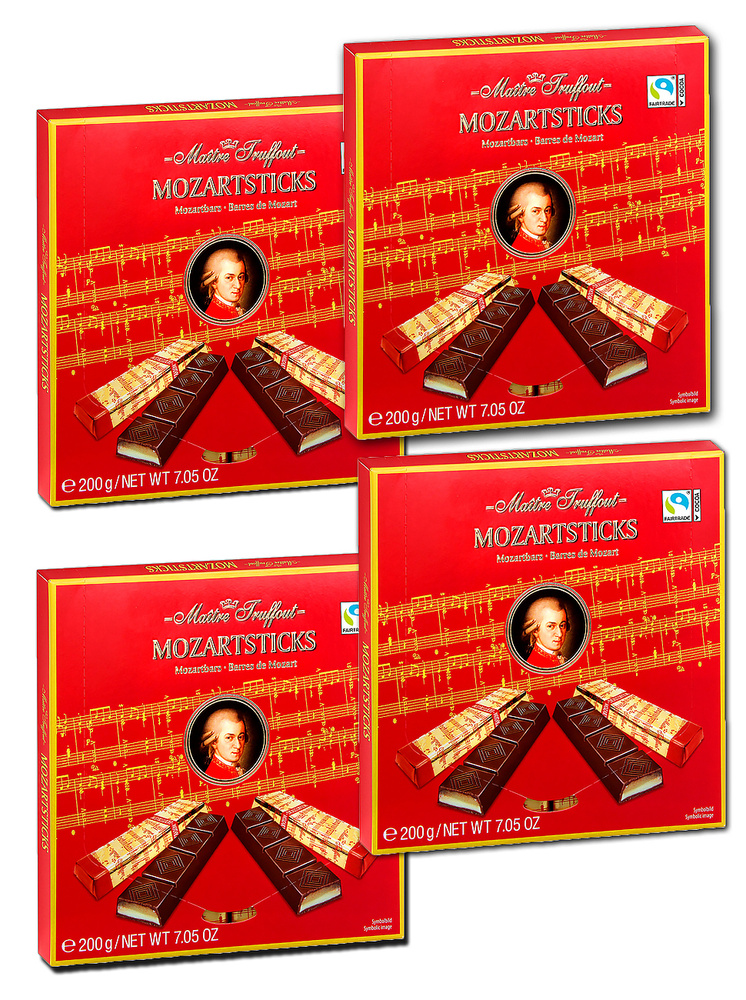 Темный шоколад Моцарт(Mozart) с марципановой начинкой и начинкой со ...