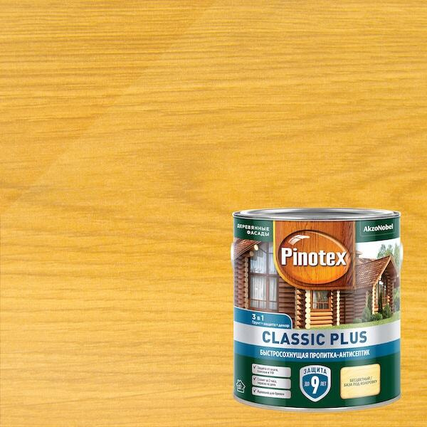 Pinotex Classic Plus (2,5 л Бесцветный / база под колеровку) Пинотекс Классик Плюс Быстросохнущая пропитка-антисептик #1