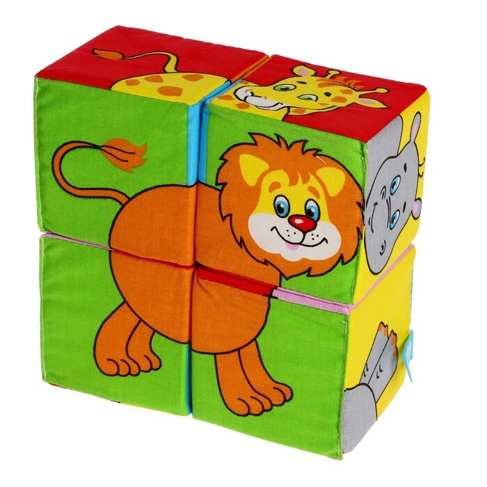 Набор развивающих мягких кубиков Собери картинку. Животные 2 - купить с ...