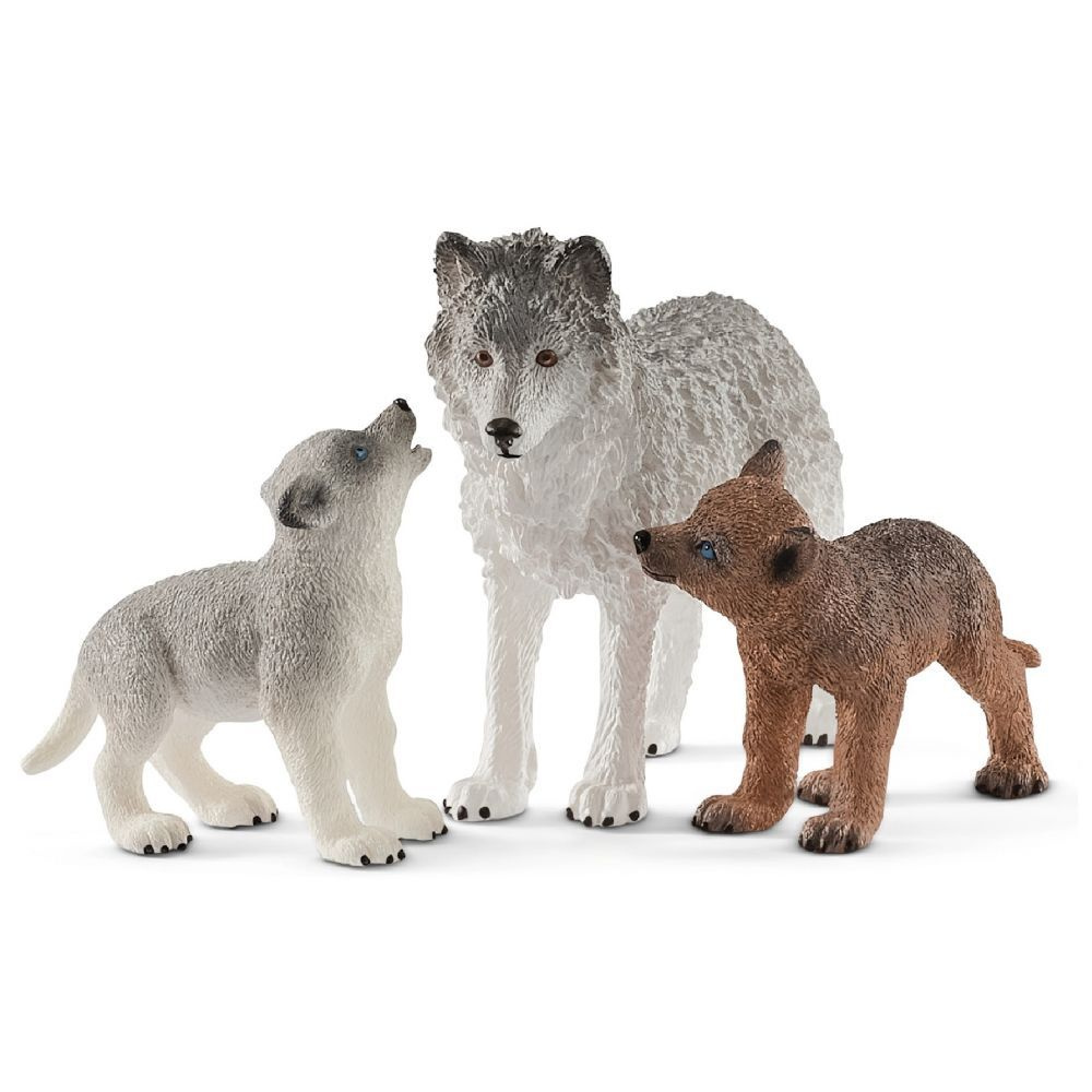 Набор Schleich 42472 Самка волка с волчатами - купить с доставкой по  выгодным ценам в интернет-магазине OZON (447303387)