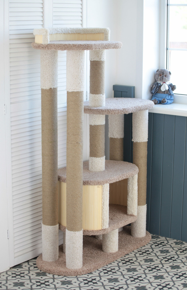 Игровой комплекс для кошек Котомастер "Квин", капучино Ваниль - купить ...