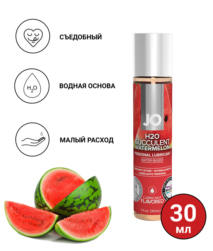 Съедобный лубрикант на водной основе System JO со вкусом "Арбуз" JO Flavored Watermelon H2O , 30 мл. #1