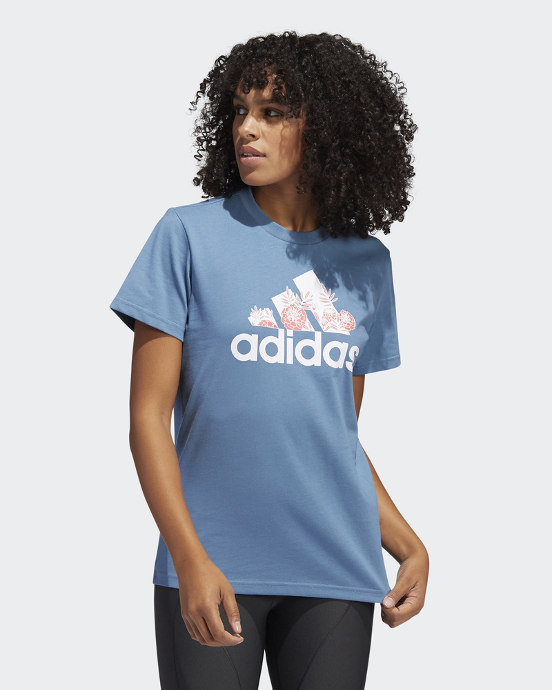 Adidas flower logo store t shirt