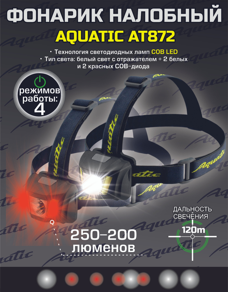 Налобный фонарик Aquatic AT872 (COB LED) #1