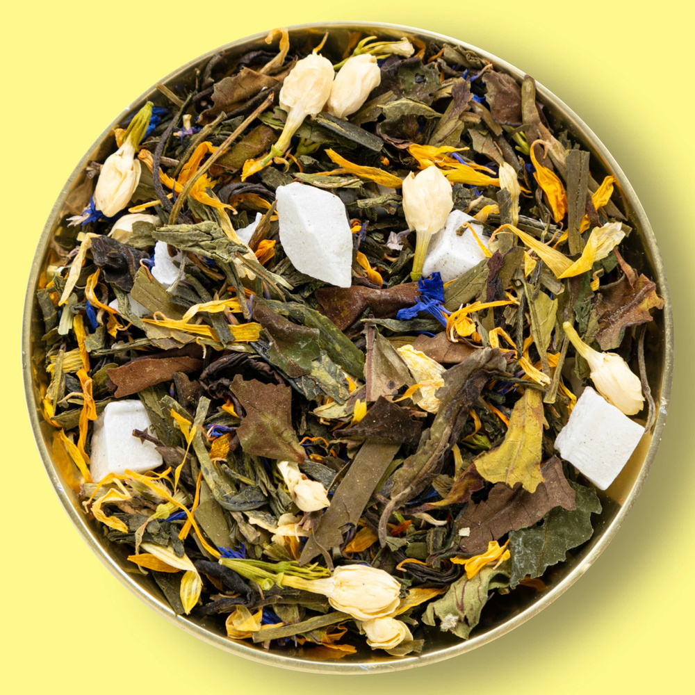 Зеленый чай листовой с кокосом Восемь сокровищ Шаолиня натуральный 100 ...