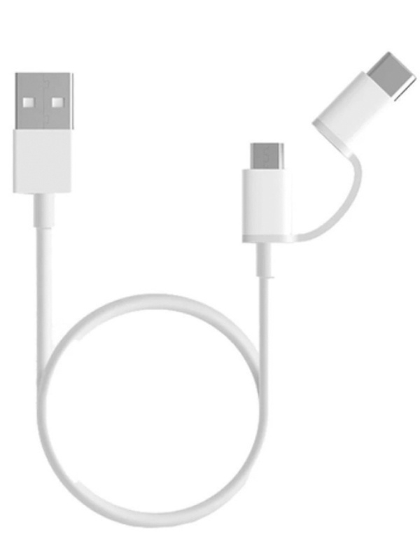 Mi 2-in-1 USB Cable (Micro USB to Type C) 100cm Black]Product Info