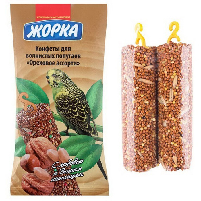 Лакомство для птиц, ЖОРКА, Конфеты для попугаев, Ореховое Ассорти (2шт) 100г, 2 уп.  #1