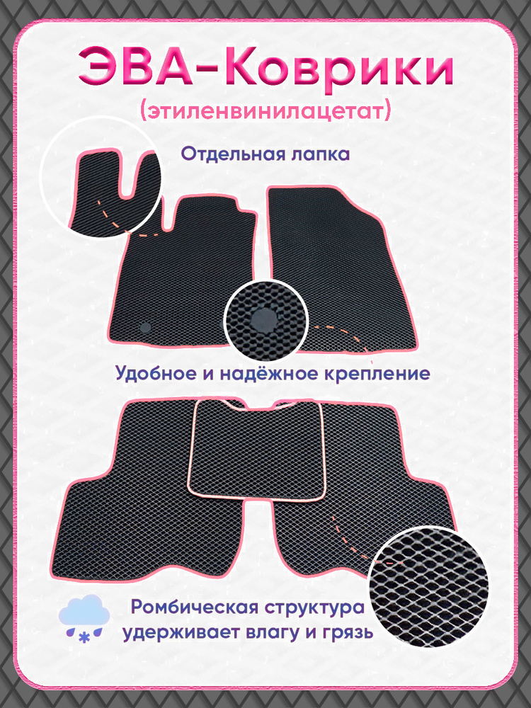 Коврики в салон автомобиля Kovrulkin Ford Ranger I, цвет розовый ...