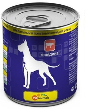 Консервы для собак VitAnimals с Говядина, 750 г - купить с доставкой по ...