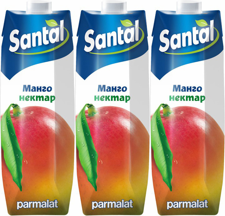 Нектар Santal манго с мякотью 1 л в упаковке, комплект: 3 упаковки  #1
