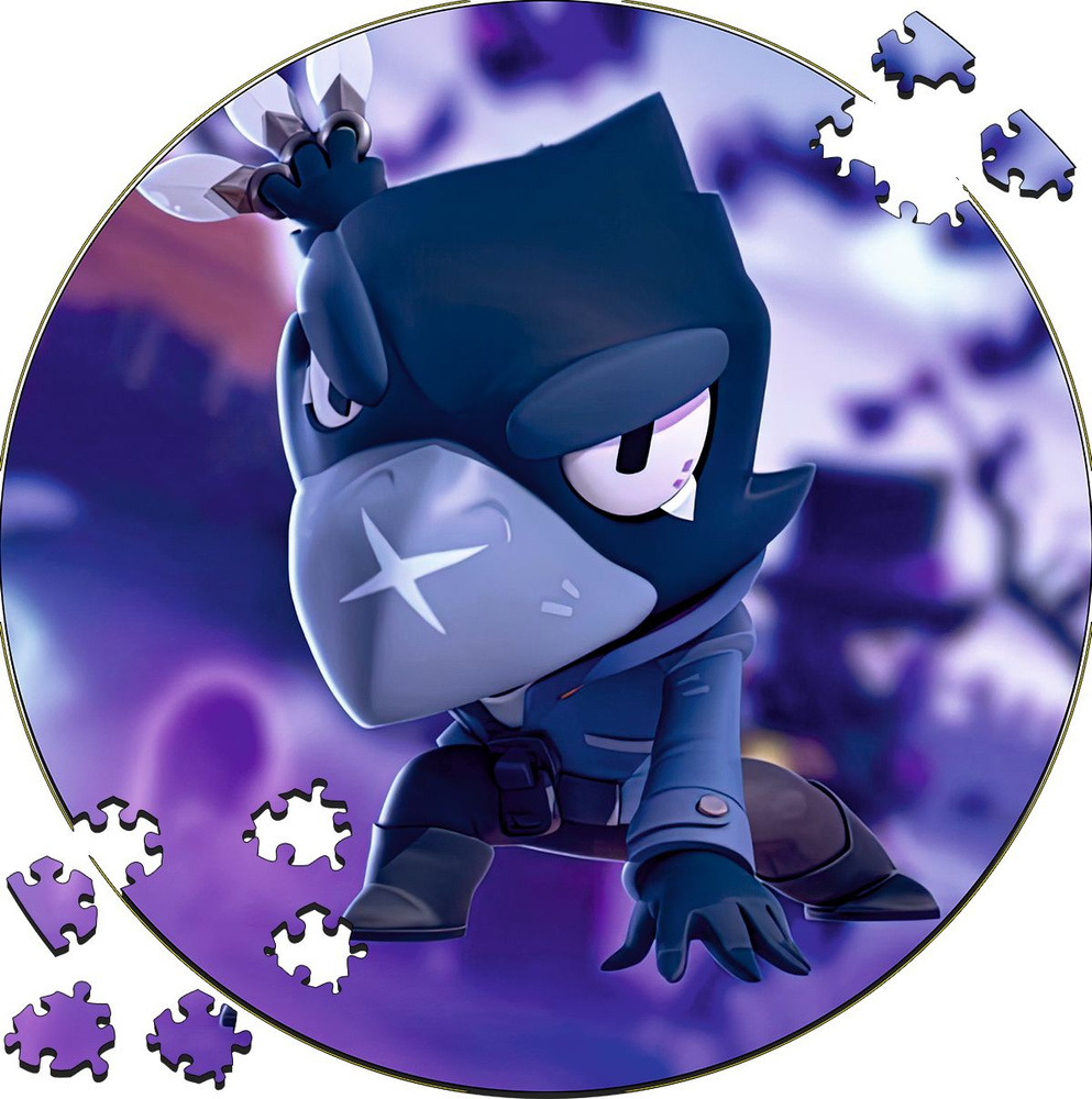 Деревянный пазл - картина на стену Бравл Старс Ворон Brawl Stars Crow ...