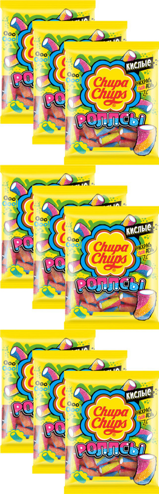 Мармелад Chupa Chups Роллсы жевательный, комплект: 9 упаковок по 70 г  #1