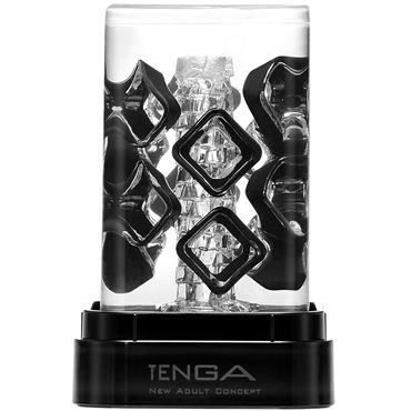 Tenga Crysta Block, прозрачный. Мастурбатор со стимулирующими вкраплениями  #1