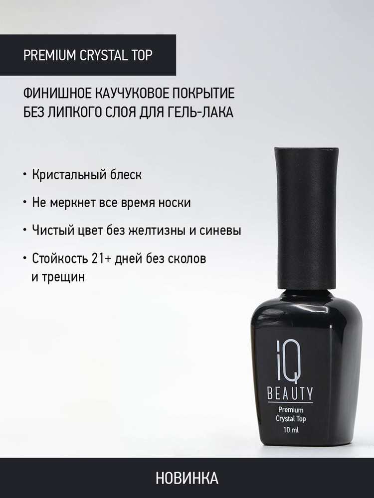 Топ для гель-лака без липкого слоя, глянцевый, Premium crystal top, 10 мл  #1