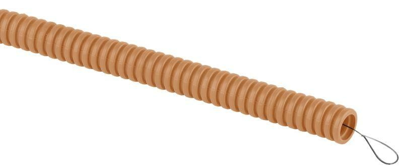 Труба гофрированная ПВХ легкая d16мм с протяжкой сосна (уп.25м) Эра Б0043211  #1