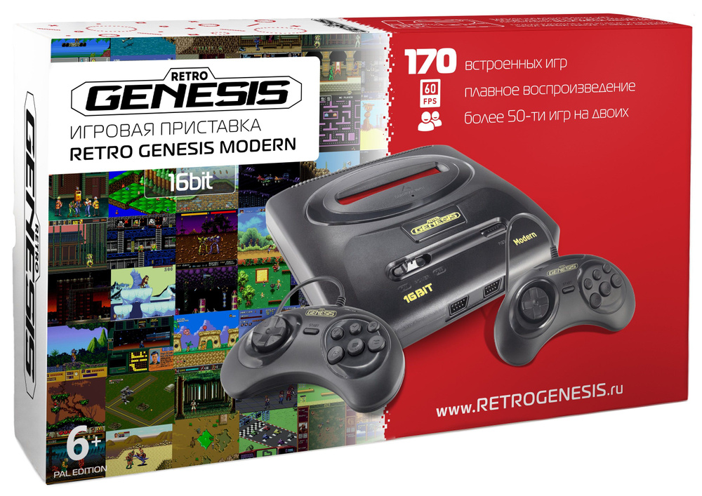 Игровая приставка Retro Genesis Modern (PAL Edition) Сега + 170 игр + 2 ...