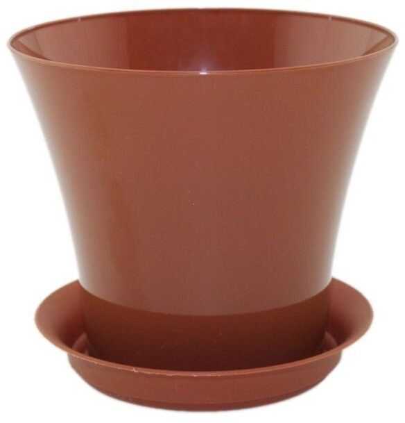 Горшок для цветов с поддоном 0,7 л пластик - купить с доставкой по ...