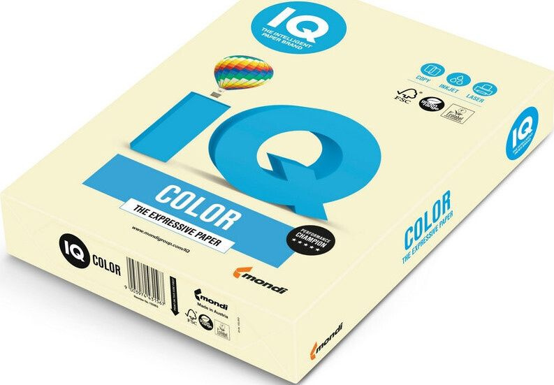 Бумага IQ Color 80г Pale BE66 (ванильно-бежевый) офисная цветная 500л. для всех видов принтеров и творчества, #1