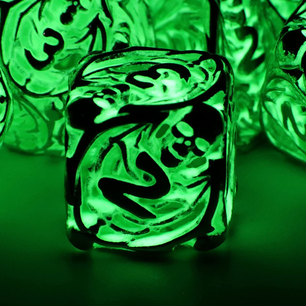 D&D Metal Skull Glow-in-the-Dark Dice , полые светящиеся многогранники,  ролевая игра DND для настольных игр Dungeons and Dragons RPG Pathfinder ...