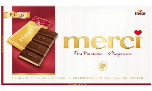 Шоколад "MERСI" С марципаном 112гр.*5шт. #1