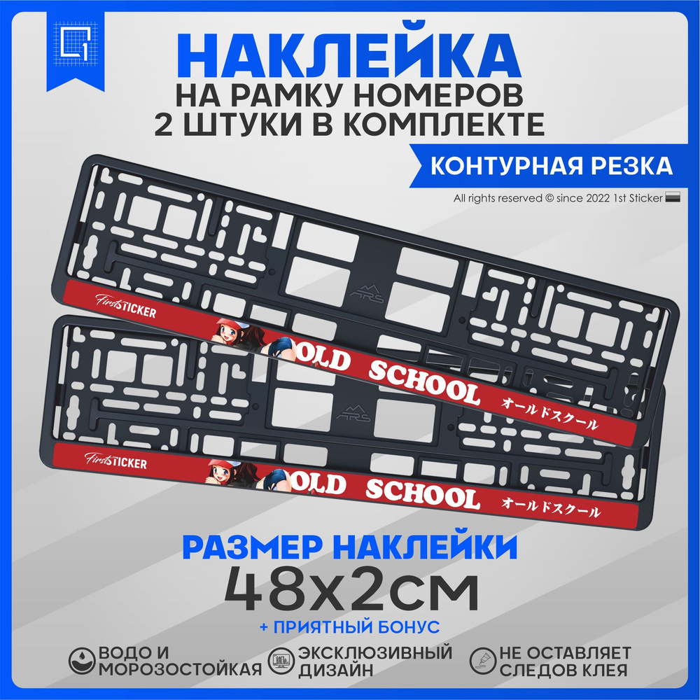 Наклейки на рамку номеров OLD SCHOOL 48х2см 2шт - купить по выгодным ценам  в интернет-магазине OZON (826779676)