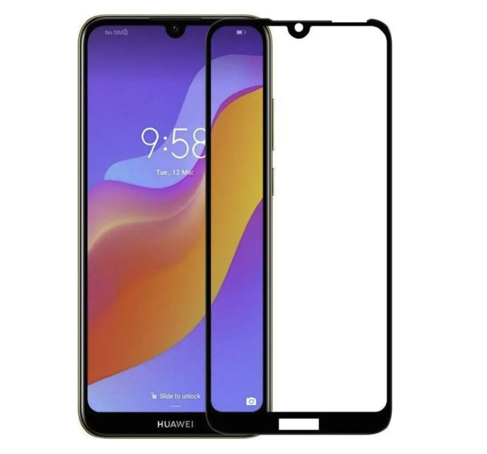 Защитное стекло для Huawei Y6 (2019), на Хуавей Ю6 (2019), на весь экран,  противоударное КОМПЛЕКТ 6 СТЕКЛ - купить с доставкой по выгодным ценам в  интернет-магазине OZON (888567277)