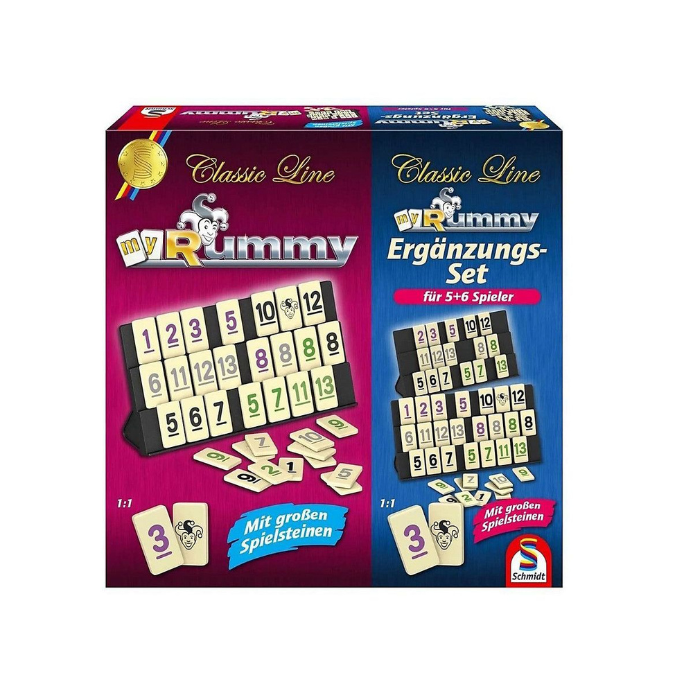 Schmidt Spiele игры укладки rummy classic, включая надставку для 5 го и 6  го игроков, синий - купить с доставкой по выгодным ценам в  интернет-магазине OZON (963673723)