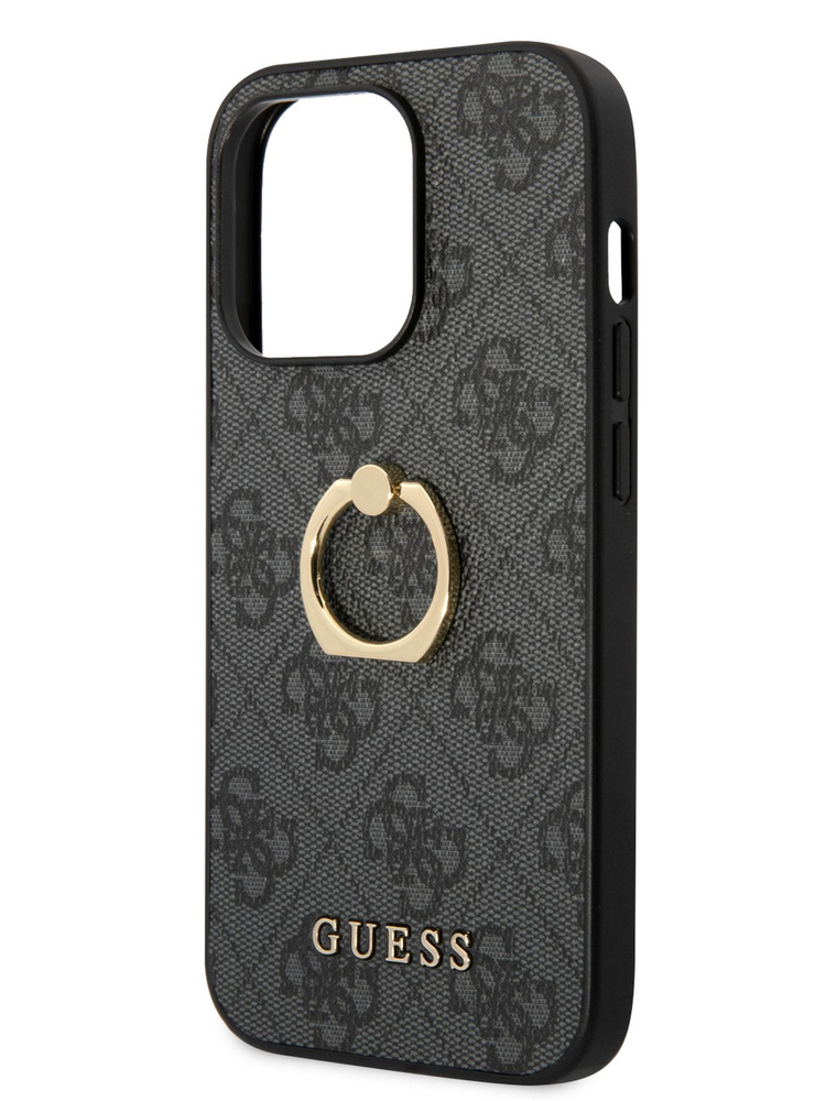 Чехол Guess PU leather на iPhone 14 Pro Max / для Айфон 14 Про Макс, с защитой камеры, со вставкой из #1