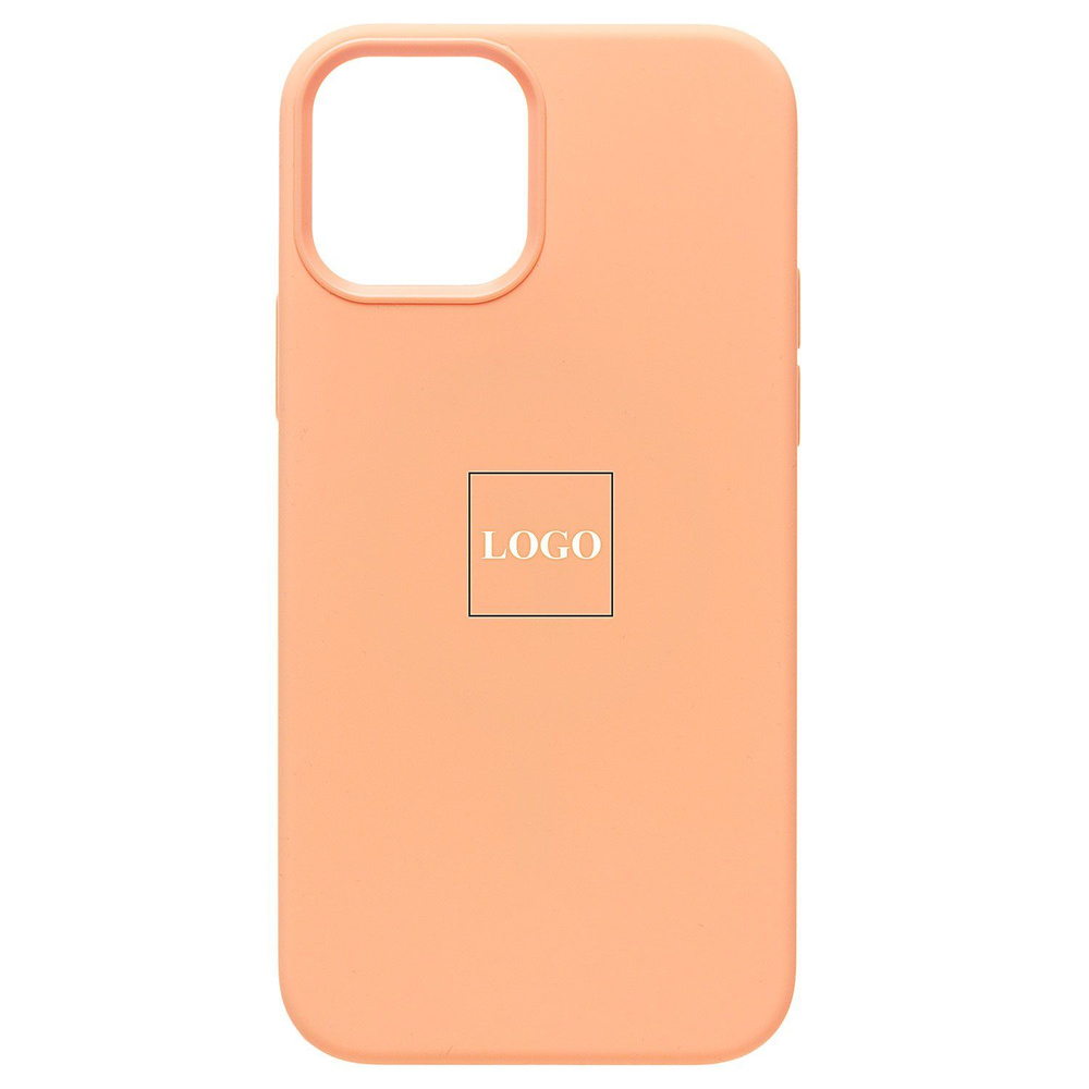 Чехол для iPhone 12 Pro Max силиконовый Silicone Case MagSafe (анимация работает) <светло-оранжевый> #1
