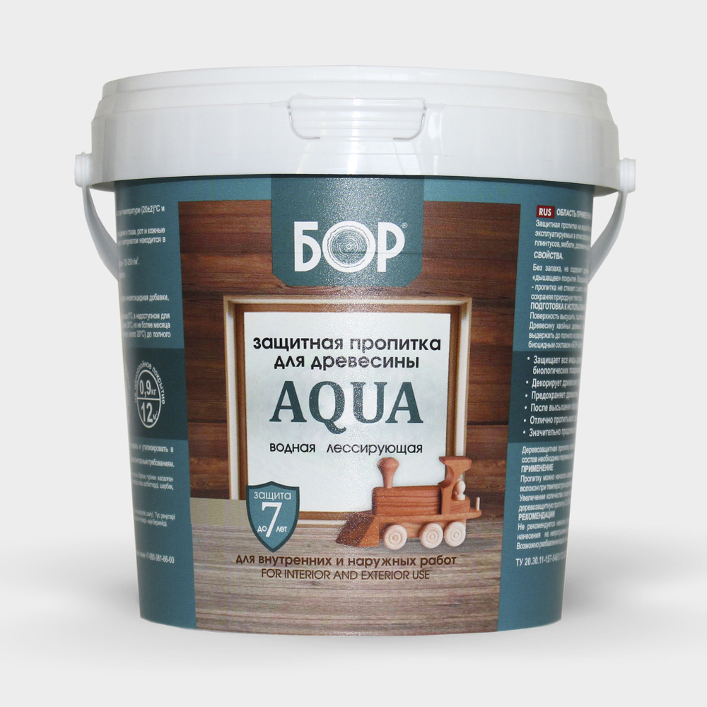 Защитная пропитка для древесины Aqua(аквалак)0,9 кг бесцветный