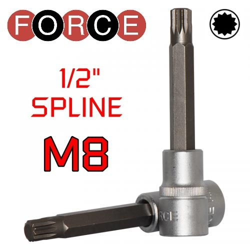 Головка бита/вставка 1/2" звездочка Spline M8х100 мм без отверстия FORCE 34810008  #1