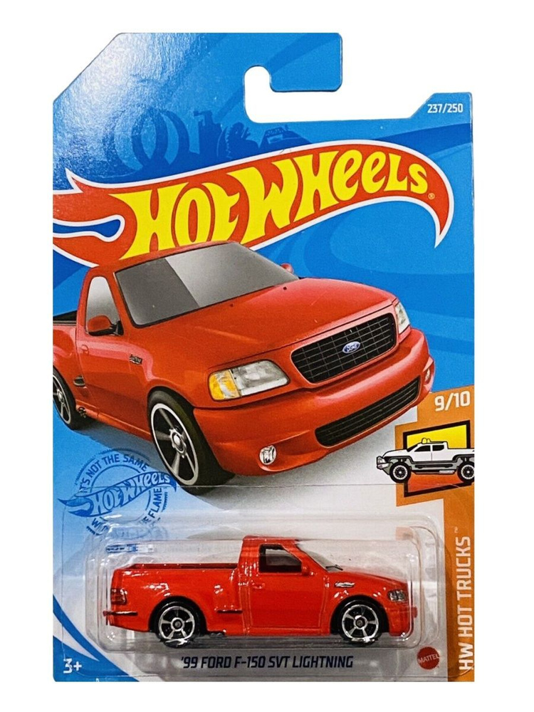 GRY97 Машинка металлическая игрушка Hot Wheels коллекционная модель 99 FORD F-150 SVT LIGHTNING красный #1