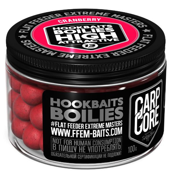 Бойлы для рыбалки насадочные FFEM HOOKBAITS Boilies 13 мм Cranberry N ...