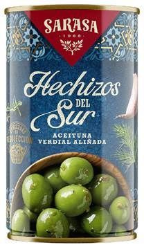 Оливки зеленые (битые) с косточкой Sarasa "Эчисос дель сюр" 0,37 литра жестяная банка  #1
