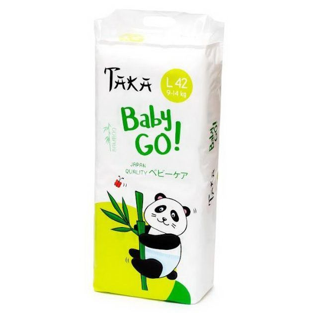 Подгузники-трусики Taka Baby Go! для детей бамбуковые L (9-14 кг) 42 шт. -  купить с доставкой по выгодным ценам в интернет-магазине OZON (893945986)
