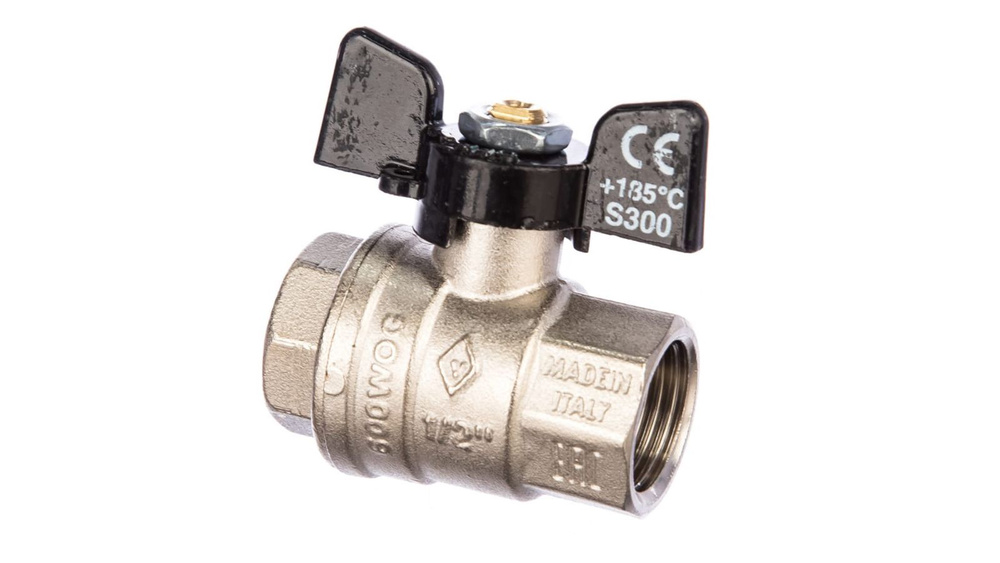 Кран шаровой 1/2 дюйма BUGATTI BG 302 вн-вн бабочка - купить по низкой ...