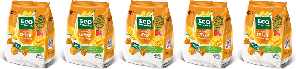 Конфеты-смузи Eco Botanica ананас-манго, комплект: 5 упаковок по 150 г ...