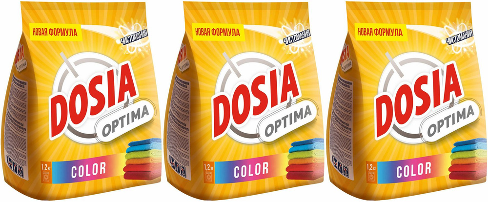 Стиральный порошок Dosia Optima Color для цветного белья 1,2 кг, комплект: 3 упаковки по 1.2 кг  #1