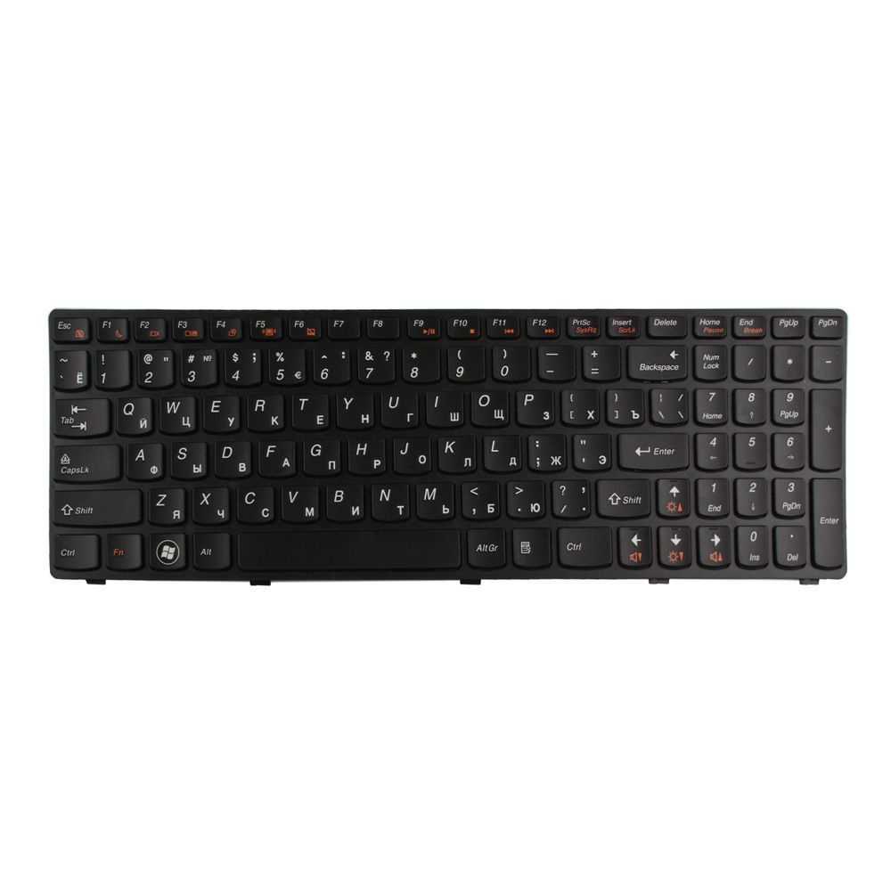 Клавиатура (keyboard) Batme для ноутбука Lenovo IdeaPad G580, G580A, G580AH, с рамкой, чёрная  #1