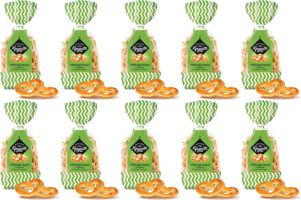 Крендельки Круанте слоеные в сахарной глазури, комплект: 10 упаковок по 350 г  #1