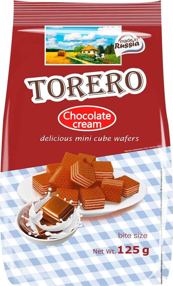 Мини-вафли Torero Нежные со вкусом шоколадных сливок 125г #1