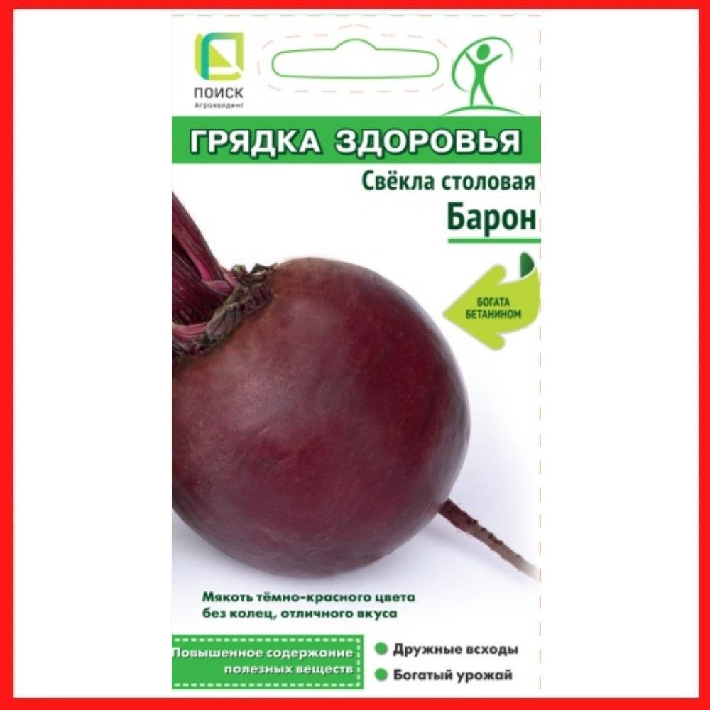 Семена Свекла столовая "Барон", 3 гр, для дома, дачи и огорода, в открытый грунт, овощи из семян.  #1