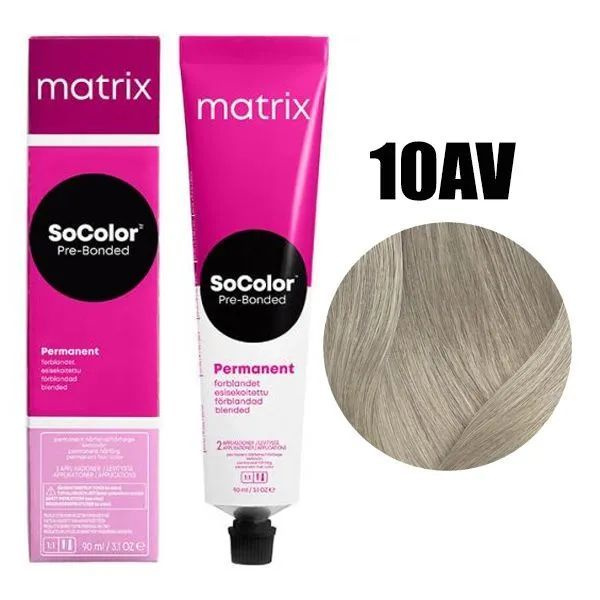 Matrix Перманентная краска для волос с бондером SoColor Pre-Bonded, 10AV (10.12) очень-очень светлый #1