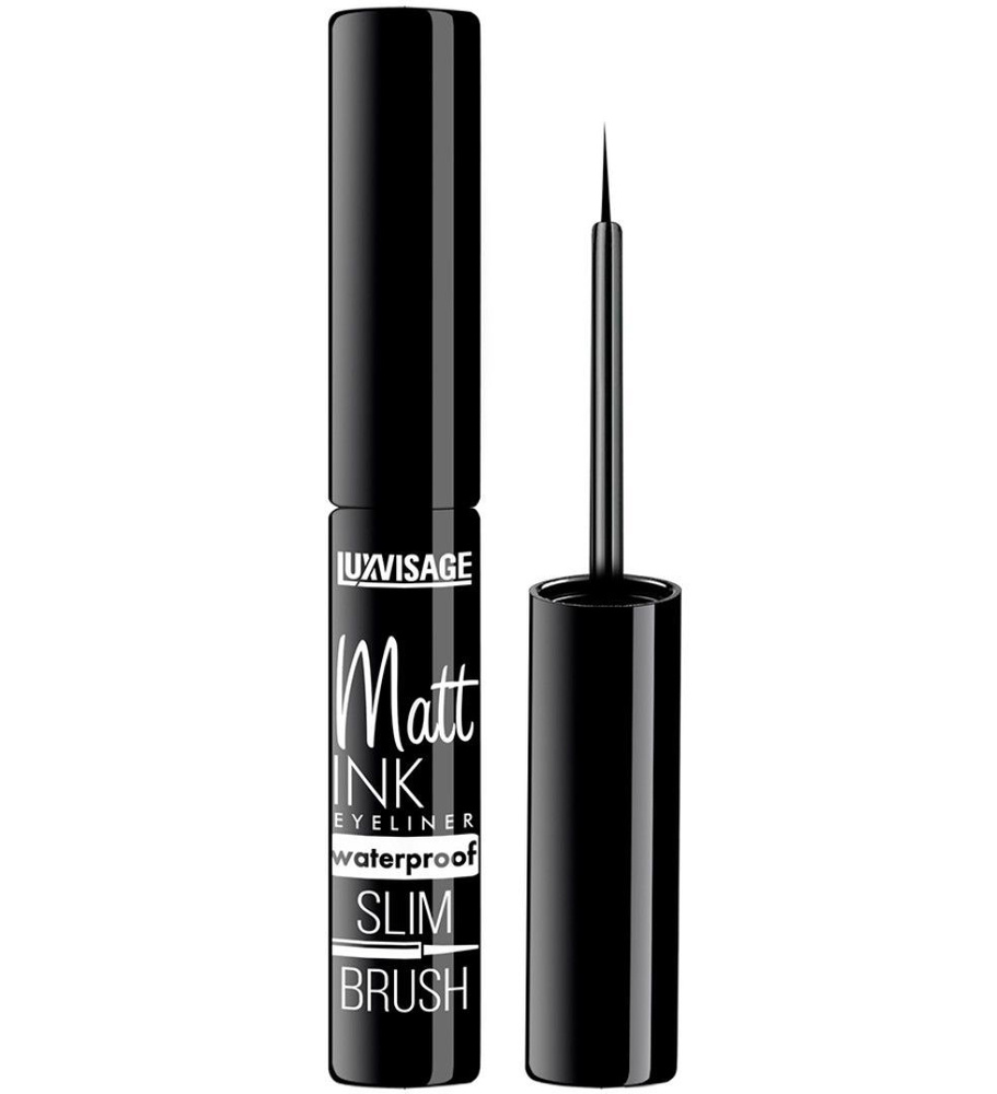 Подводка для глаз водостойкая LUXVISAGE MATT INK WATERPROOF матовая черная 4 мл  #1