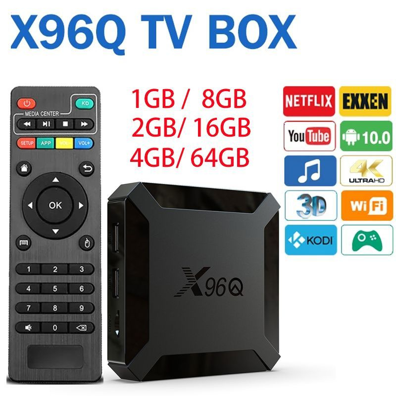 X96q Смарт ТВ приставка Андроид 10, 1/8 Гб Allwinner H313 4К / андроид ...