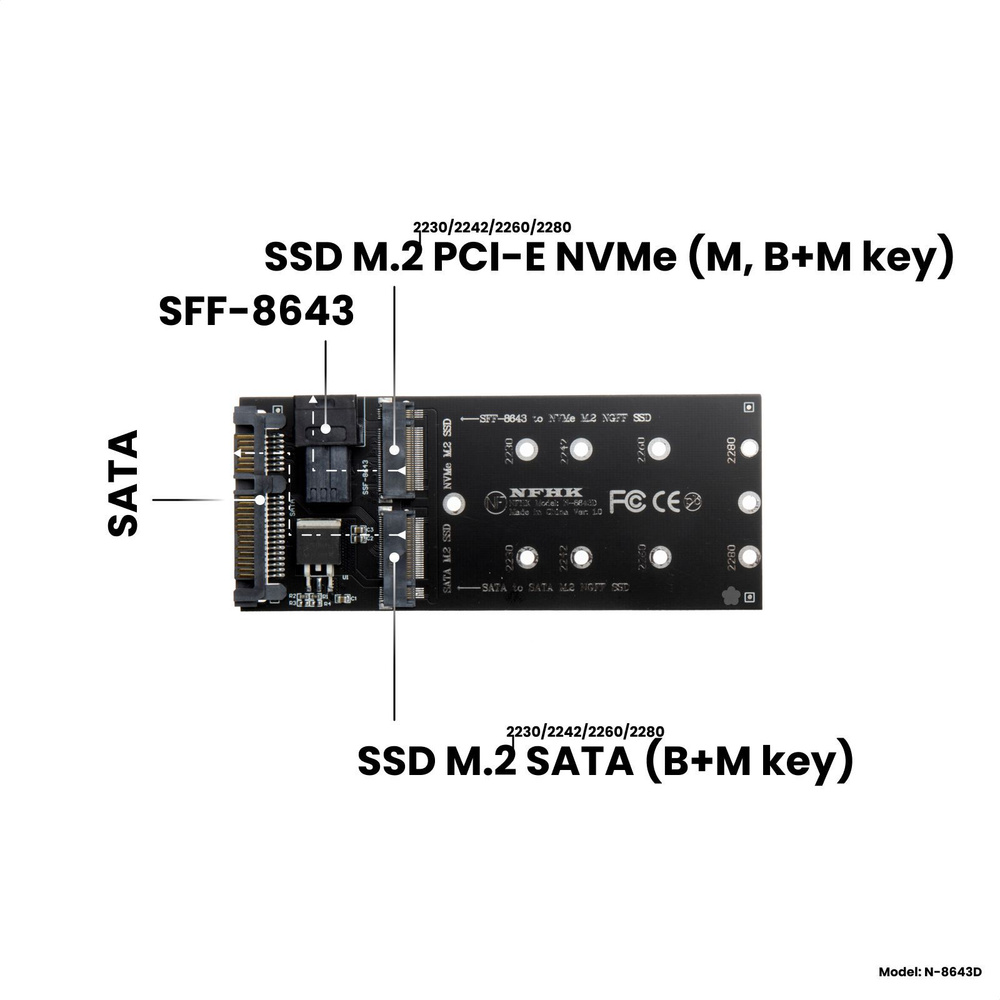 Адаптер-переходник (плата расширения) для SSD M.2 SATA (B+M Key) в ...