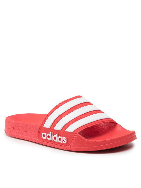 Adidas cloudfoam hot sale slides red