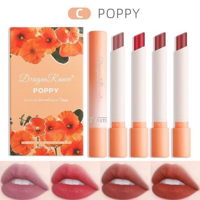 Dragon Ranee Набор Матовых Тинтов для губ Matte Lipstick Set, 4 шт #1