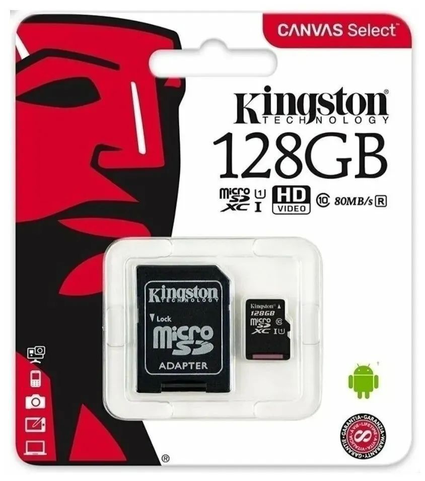 Карта памяти Micro SD 128 Гб - Карта памяти с переходником micro SD card +  adapter / для телефона видеорегистратора - купить с доставкой по выгодным  ценам в интернет-магазине OZON (1054253666)