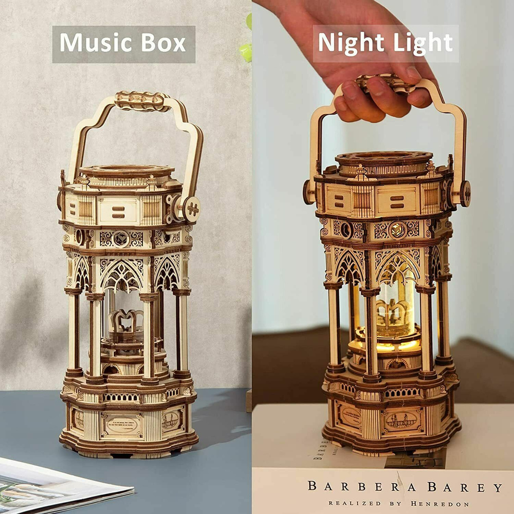 ROKR DIY 3D деревянные пазлы Комплект для создания крафтовых наборов Victorian Lantern Music Box с LED-подсветкой. #1